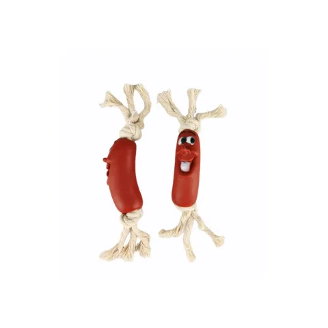 Détail texture jouet mordeur vinyle forme saucisse