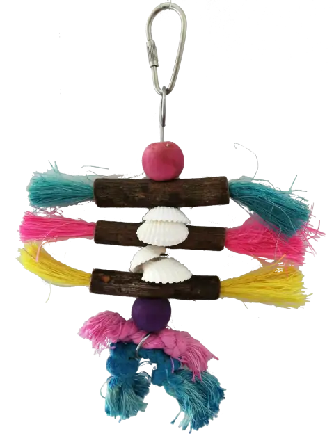 Détail des jouets pour oiseaux fabriqués avec des matériaux sûrs et non toxiques