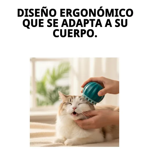 Chat profitant d'un massage avec massageur ergonomique