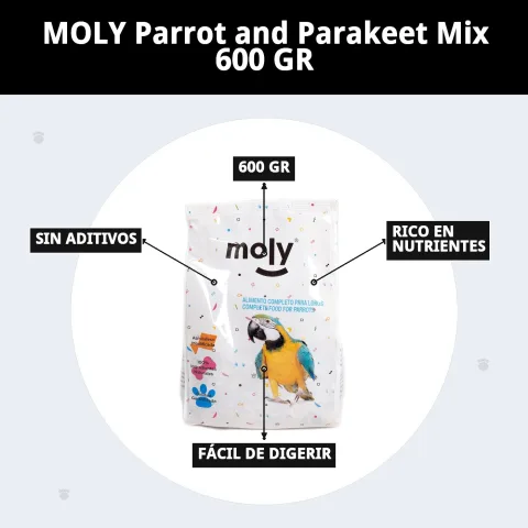 Conditionnement mélange Moly 600 gr sur fond blanc