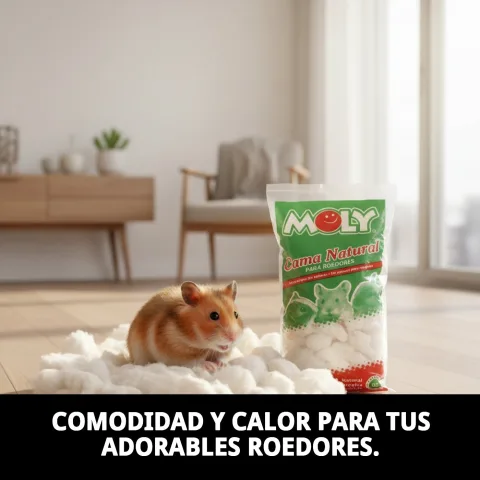 Rongeur se reposant sur la litière absorbante Moly