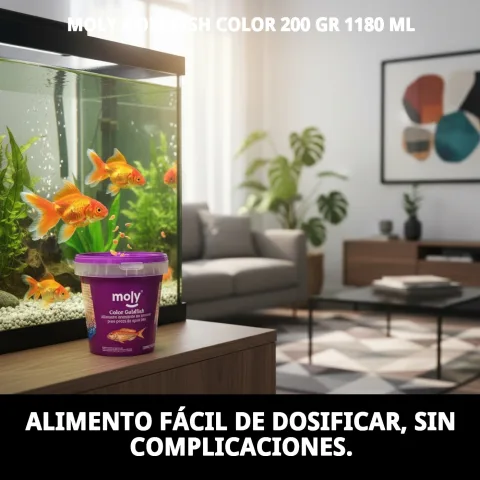 Aliment pour goldfish dans un aquarium domestique