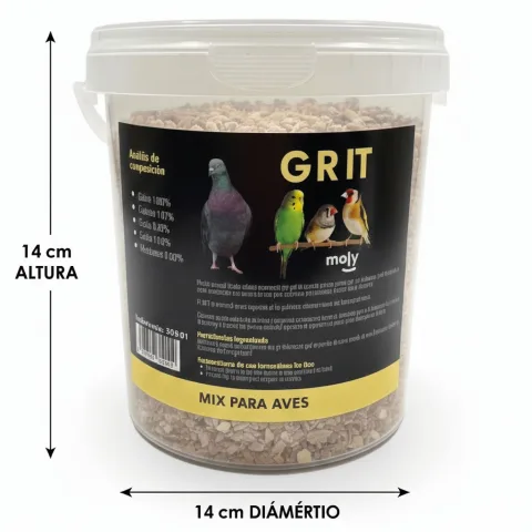 Récipient avec supplément minéral MOLY Grit pour oiseaux d'ornement