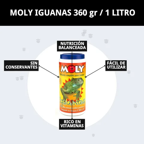 Présentation complète du produit MOLY IGUANAS sur Compa Pattes