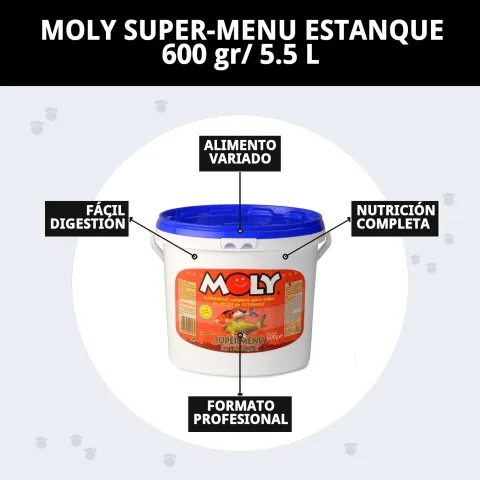 Présentation et étiquetage MOLY Super-Menu Estanque