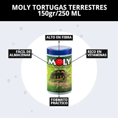Aliment MOLY en pot prêt à être dosé et donné aux tortues
