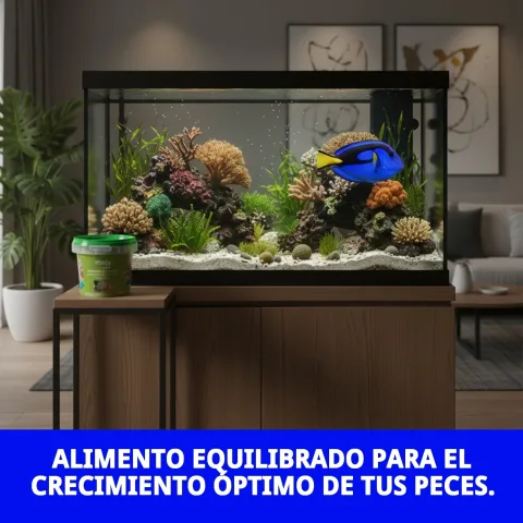 Poissons tropicaux se nourrissant avec MOLY TROPICALES