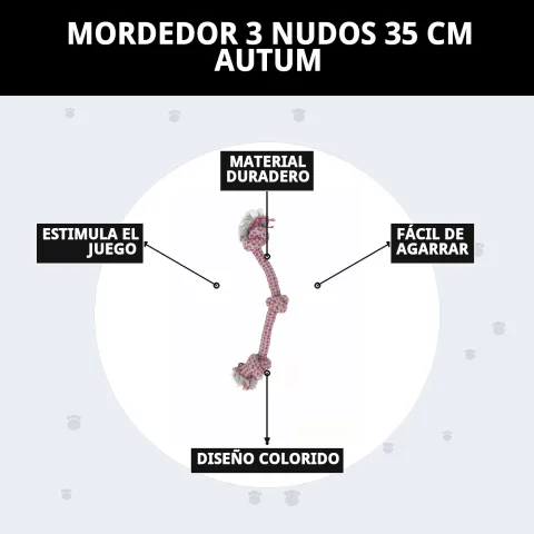 Emballage et présentation du mordeur 3 nœuds Autumn chez Compa Pattes