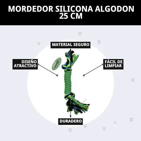 Emballage et présentation du jouet en silicone et coton sur Compa Pattes