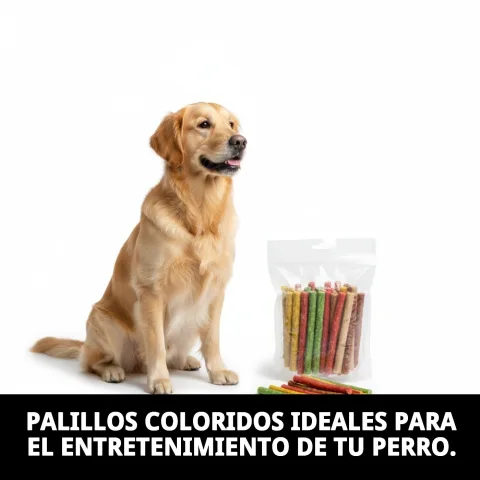 Bâtonnets colorés pour renforcer mâchoire et santé dentaire chez le chien
