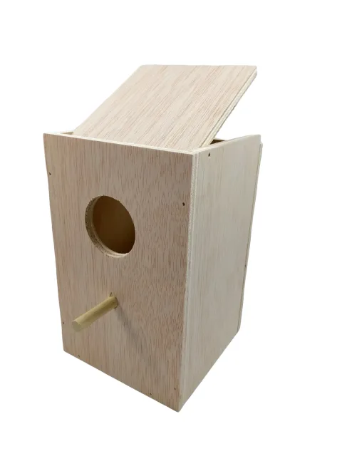 Nid vertical en bois pour agapornis 14x14x22 cm