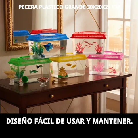 Vue du dessus de l'aquarium plastique grand
