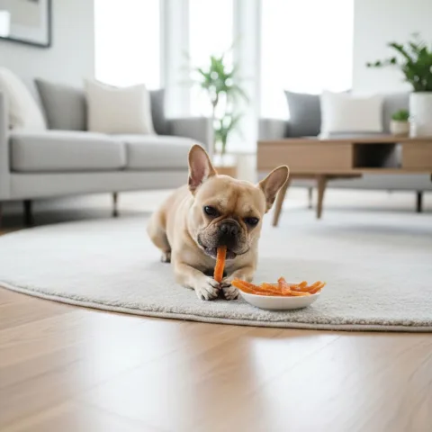 Snack en morceaux de poitrine de poulet fermier déshydratée pour chiens