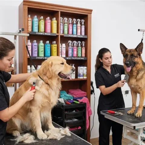 Peigne anti-nœuds Moly Confort pour chiens et chats avec pelages moyens