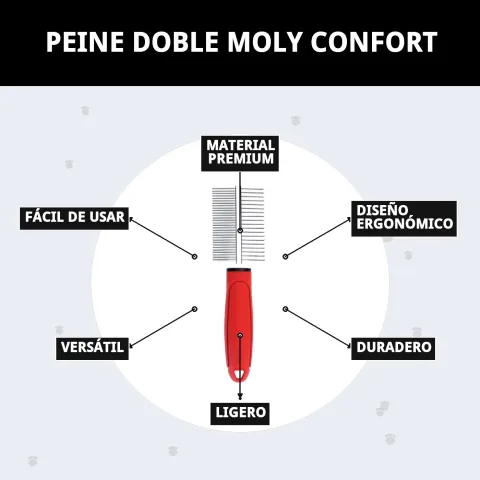 Peigne Double Moly Confort dans son emballage Compa Pattes