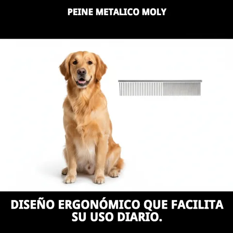 Peigne métallique Moly montrant sa structure légère et résistante
