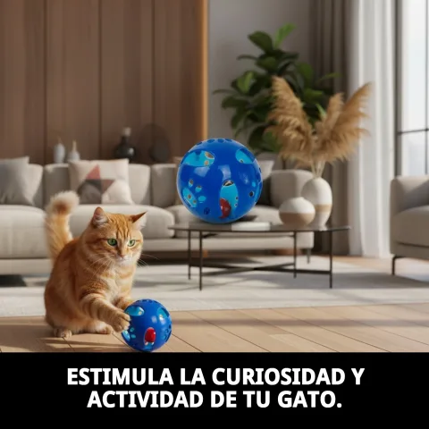 Chat jouant avec balle interactive 9,5 cm