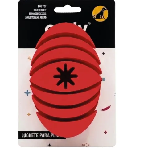 Balle rugby résistante et durable pour chiens en gros plan
