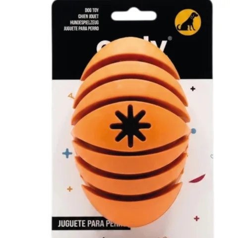 Balle rugby en caoutchouc avec texture pour hygiène dentaire canine