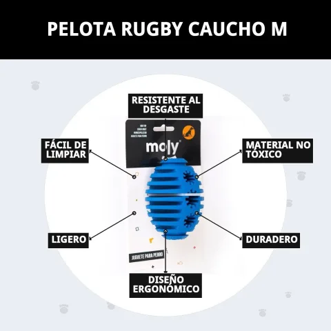 Balle Rugby en Caoutchouc Taille M