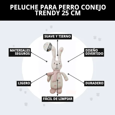 Peluche lapin Trendy pour chiens disponible chez Compa Pattes