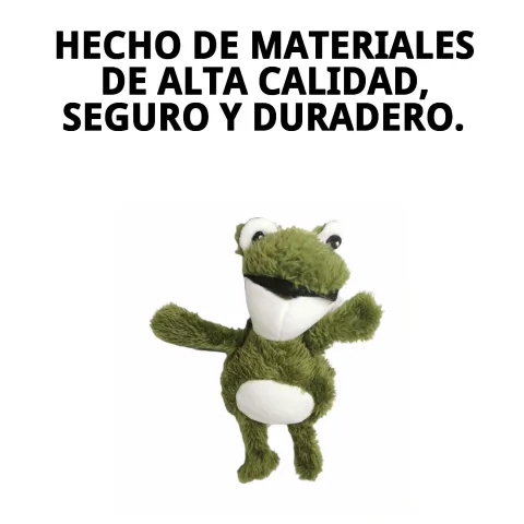 Peluche grenouille pour chiens montrant sa texture douce et résistante