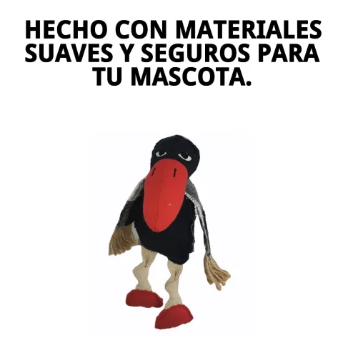 Vue latérale du peluche Toucan Crazy pour chiens chez Compa Pattes