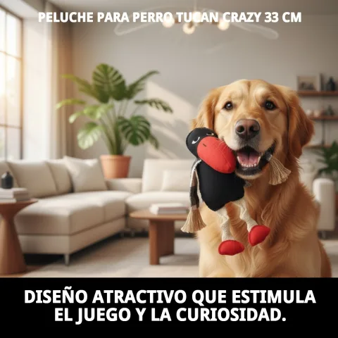 Matériaux durables du peluche Toucan Crazy pour chiens