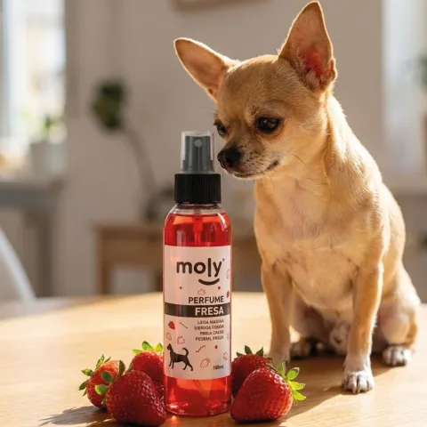 Détail du spray du parfum Aroma Fraise pour chiens