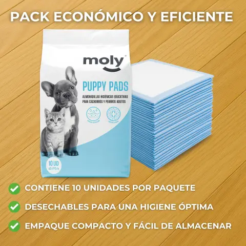Détail du tapis Moly Puppy Pads avec base imperméable