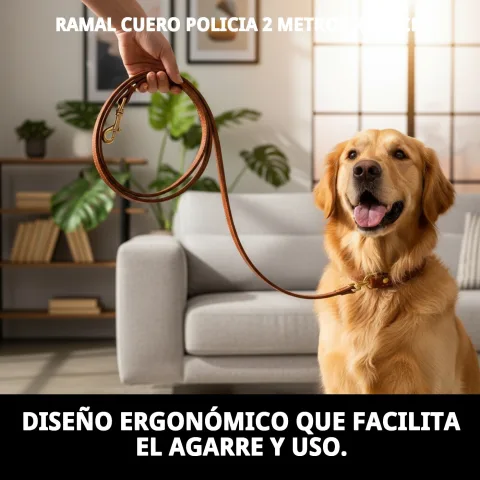 utilisation de la laisse cuir police lors d une promenade canine
