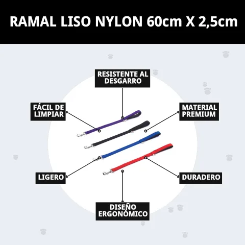 Ramal lisse en nylon utilisé lors d'une promenade canine