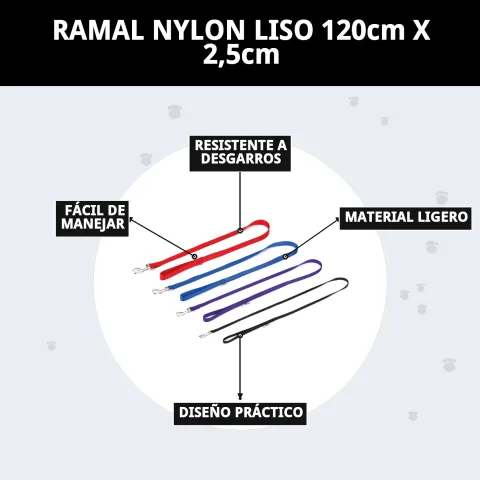 Packaging du ramal nylon lisse 120 cm x 2,5 cm