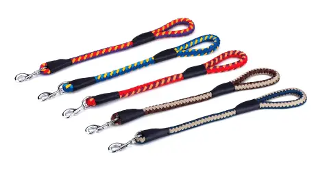 Détail du tressage résistant du ramal Omega pour chiens