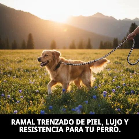 Fermeture et anneau du ramal cuir tressé pour chien