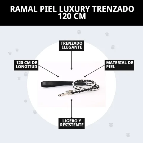 Ramal cuir luxury tressé posé sur surface neutre
