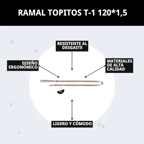 Ramal Topitos T-1 utilisé lors d'une promenade avec chien dans un parc