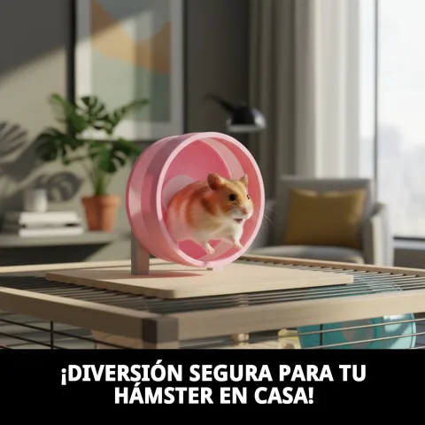 Roulette pour hamster installée dans une cage compatible
