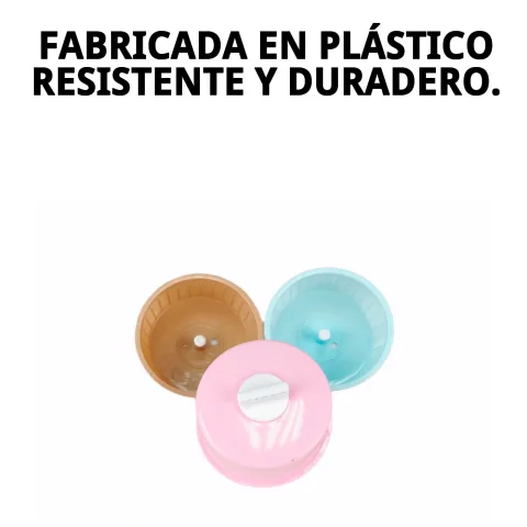 Vue latérale de la roulette pour hamster en plastique