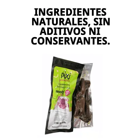 Chien dégustant des saucisses de porc ibérique Moly