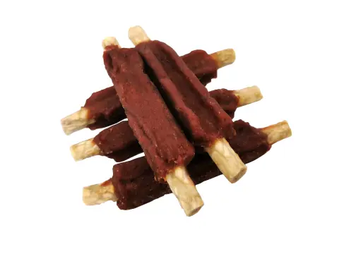 Détail texture et forme costille du snack naturel pour chiens Moly
