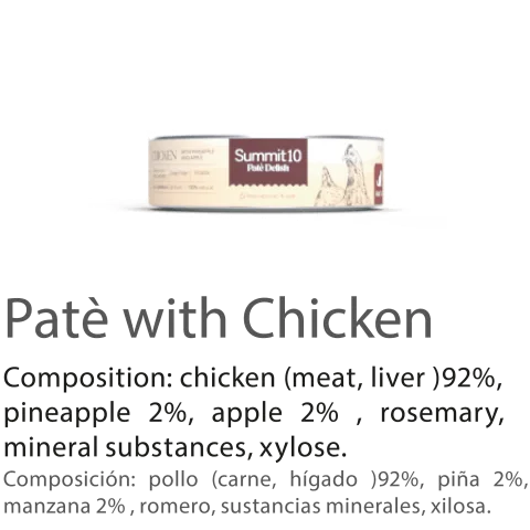 SUMMIT 10 Delish Poulet pour Chat 85 g | Pâté humide premium au poulet, ananas et pomme