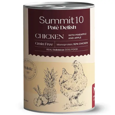 SUMMIT 10 Paté Delish Chicken Grain Free 400 g | Aliment humide monoprotectique pour chiens adultes