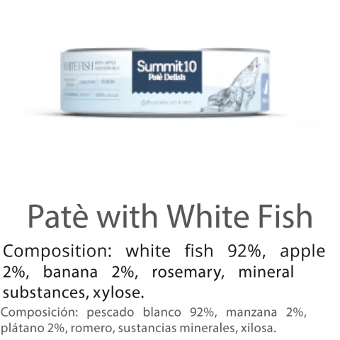 SUMMIT 10 Paté Delish au Poisson Blanc pour Chats 85 g | Aliment Humide Premium pour Chats avec Poisson Blanc, Pomme et Banane