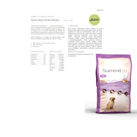 Chien senior mangeant des croquettes SUMMIT 10 Senior Light