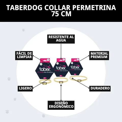Collier antiparasitaire Taberdog disponible sur Compa Pattes