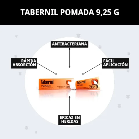 Conditionnement de la pomade TABERNIL sur fond blanc pour soin dermatologique