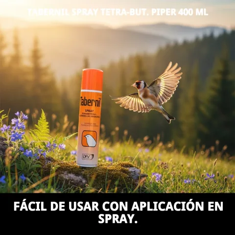 Produit Tabernil Spray Tetra-But avec accessoires pour oiseaux