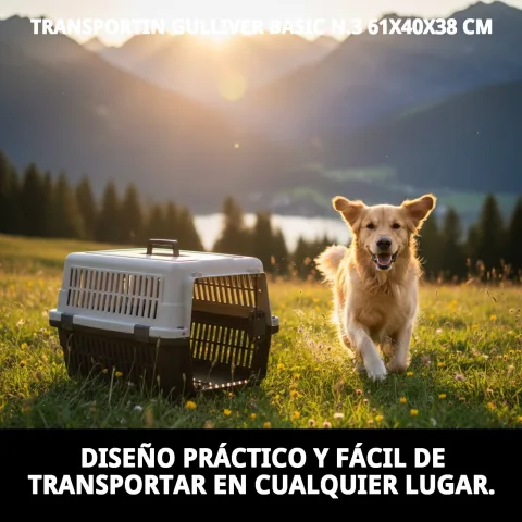 Transport sécurisé d'un chien moyen à l'intérieur du transportin Gulliver Basic N° 3