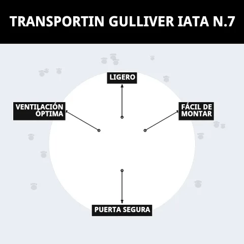 Transporteur Gulliver IATA n°7 prêt pour transport aérien de chiens grands